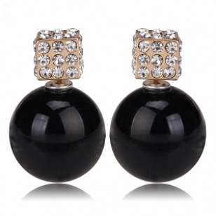 Oorbellen Dots Shiny Black