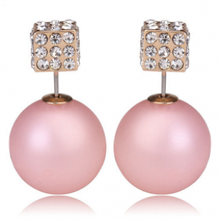 Oorbellen Dots Matt Pink