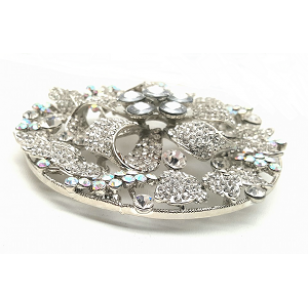 Broche rond  bezet met Swarovski kristallen  #35