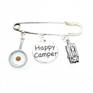 Omslagdoek Speld Happy Camper