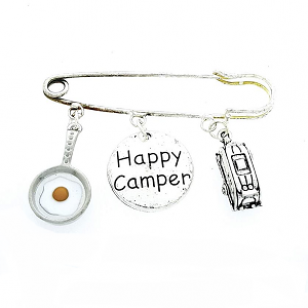 Omslagdoek Speld Happy Camper