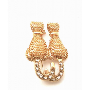 Broche met Poezen goudkleur