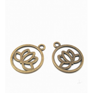 Bronzen Bedel met Lotus Bloem 