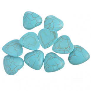Plaksteen - cabochon - Edelsteen howliet Turqouise  Hart