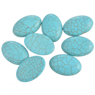 Plaksteen- Cabochon- Howliet Turqouise - 30 x 20 mm
