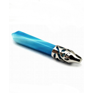 Hexaganol Pointed Reiki chakra - Aqua Agate Hexaganol Pointed Reiki chakra - Aqua Agate