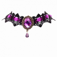 Choker-Kant-Fluweel-Paars