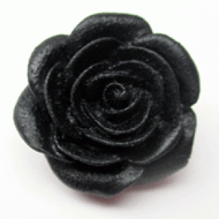 Druk Knoop Roos Zwart 18mm