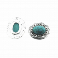 Tussenstuk Turqouise 25x10mm