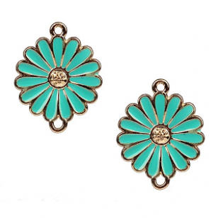 Tussenstuk Emaille Daisy  Blauw