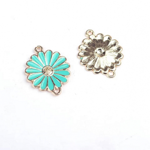 Tussenstuk Emaille Daisy  Blauw