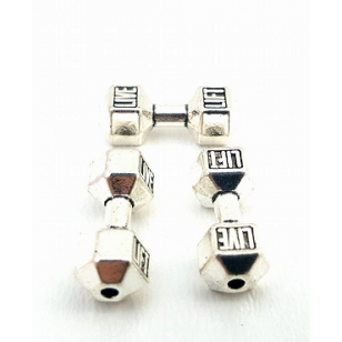 Kraal Dumbbell 20x8mm zilver Kraal Dumbbell 20x8mm zilver