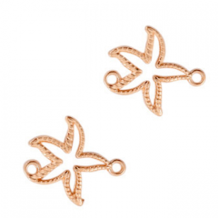 Tussenstuk Zeester 18x16mm Rose