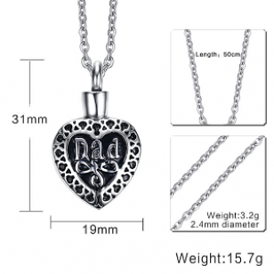 Ketting met Hanger Urn Vader RVS