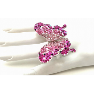 18 krt Ring bezet met Swarovski - Vlinder