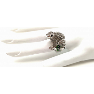 Ring met Kikker bezet met Swarovski kristallen  #4