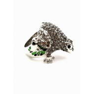 Ring met Kikker bezet met Swarovski kristallen  #4