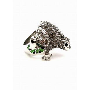 Ring met Kikker bezet met Swarovski kristallen  #4