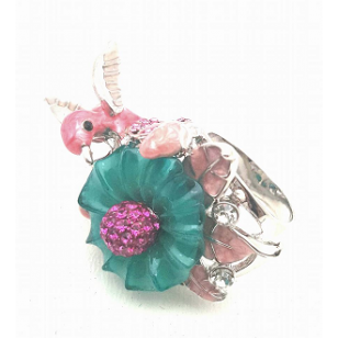 Ring van Kolibrie bezet met Swarovski kristal  #2