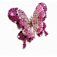 18 krt Ring bezet met Swarovski - Vlinder
