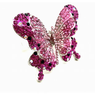 18 krt Ring bezet met Swarovski - Vlinder