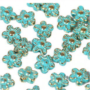 Kraal Patina Bloem 9x3mm