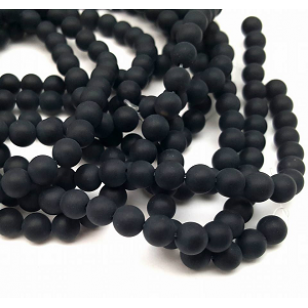Kralen Onyx Mat Black 6mm