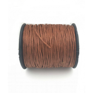 Waxkoord 1mm  Bruin-  per meter 