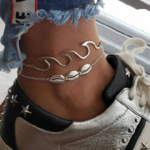 Enkelbandjes Wave Schelp 2stuks