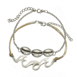 Enkelbandjes Wave Schelp 2stuks