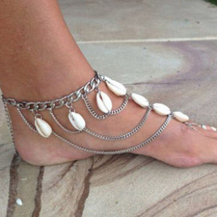 Enkelbandje teenring schelp