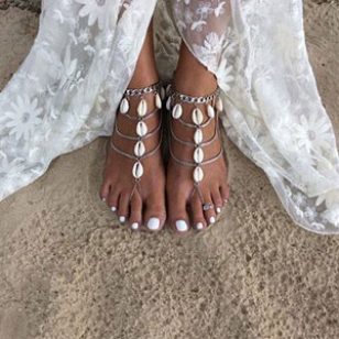 Enkelbandje teenring schelp