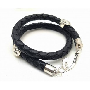Lederen armband 8mm wikkel