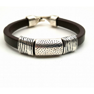 Lederen Heren armband met studs 