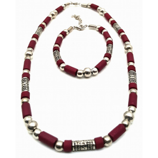 Heren Ketting set Bordeaux