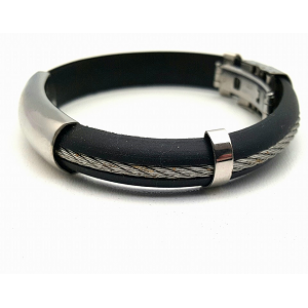 Heren Armband Rubber Steel