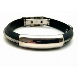 Heren Armband Rubber Steel