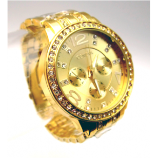 Horloge - Celebrity style - Lady watch - goudkleurig