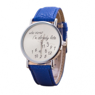 Horloge-Who-cares-Blauw