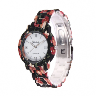 Horloge-Geneva-Bloemen-#1