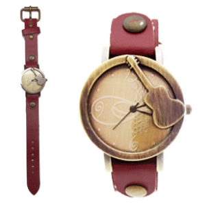 Horloge-Vintage-Gitaar-Rood