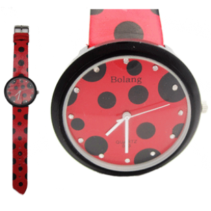 Horloge Dots - Rood-stippel