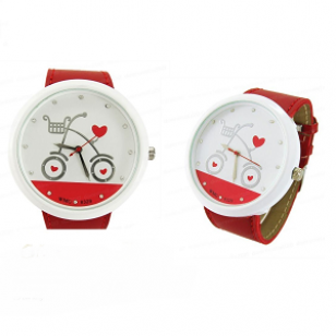 Horloge Rood met Fiets