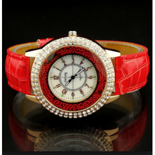 Horloge-Crystal-Bling-Rood