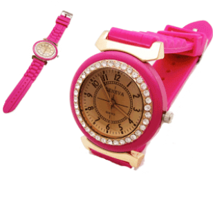 Horloge Geneva HardRoze strass