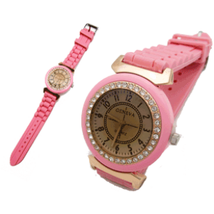 Horloge Strass Geneva Roze
