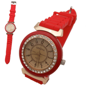 Horloge Geneva Strass Rood