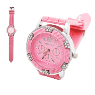 Horloge Strass Roze Geneva