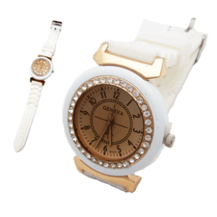 Horloge Geneva Strass Wit