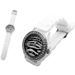 Horloge Geneva Zebra Wit